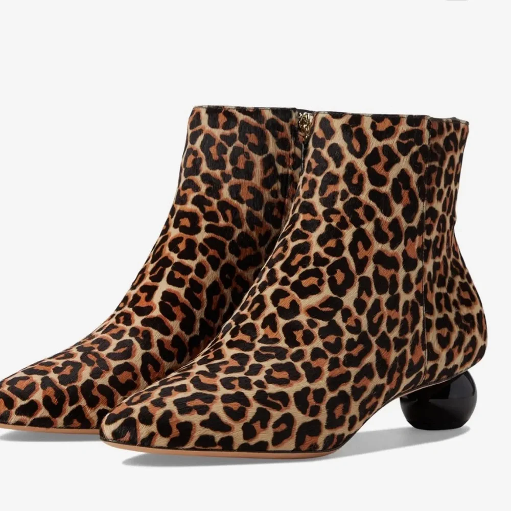 Kate Spade Sydney Lovely Leopard Ankle Boots MSRP $298 Size 11 New - Picture 1 of 12